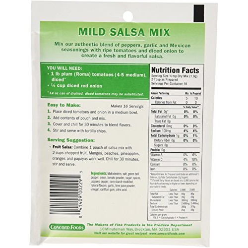 Concord Foods Coleslaw Mix, 1.87 Ounce Pouches Pack Of 18