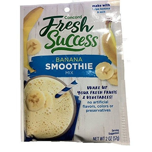 Concord Foods Banana Smoothie Mix 2 Oz Pouch Value Pack Of 18 P