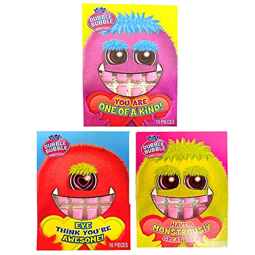 Dubble Bubble Chewing Gum Candy Valentines Day Card Gift, 10 Pi...