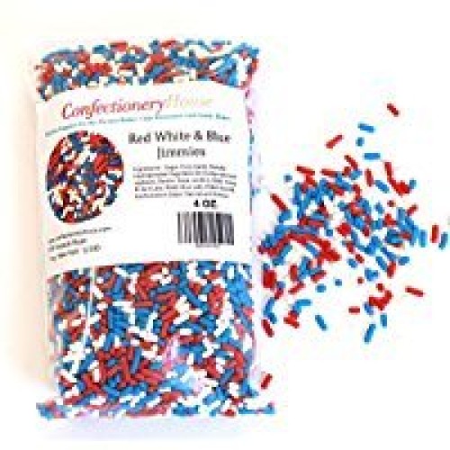 Red White And Blue Edible Jimmies - 4 Ounces
