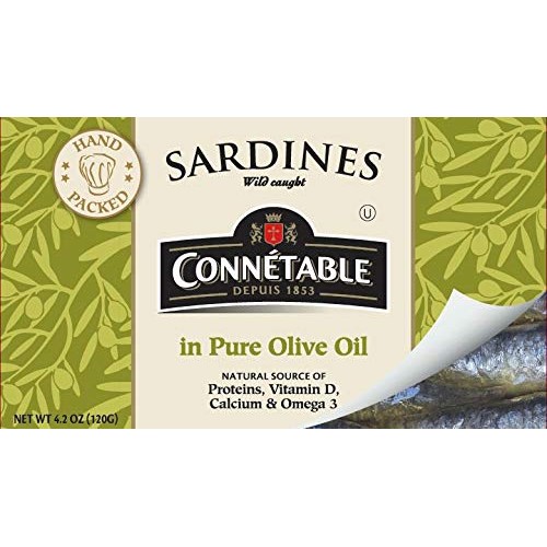 Connetable Sardines In Pure Olive Oil, 4.2 Ounce Pack Of 12