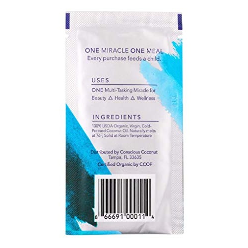 Organic, Fair Trade Coconut Oil Packets - Ten 10 Small Batch,