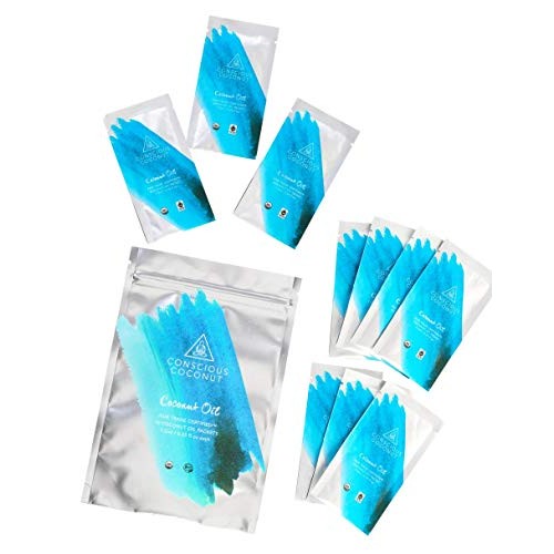 Organic, Fair Trade Coconut Oil Packets - Ten 10 Small Batch,