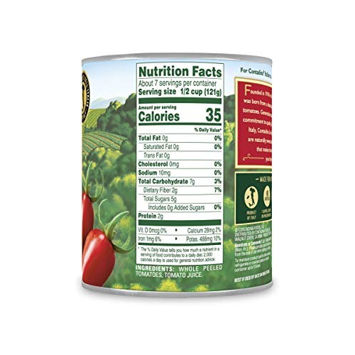 Contadina Canned Whole San Marzano Style Tomatoes, 28 Oz Pack Of 6