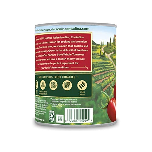 Contadina Canned Whole San Marzano Style Tomatoes, 28 Oz Pack Of 6
