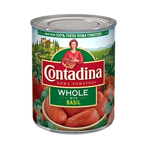 Contadina Whole Roma Tomatoes With Basil, 28-Ounce Cans Pack Of 6