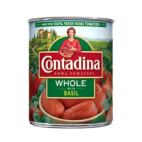 Contadina Whole Roma Tomatoes With Basil, 28-Ounce Cans Pack Of 6
