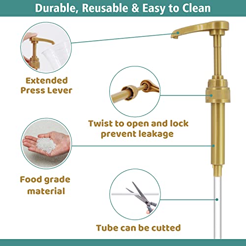 COODUM 3 Packs Coffee Syrup Pump Fits 750Ml Torani, DaVinci, Jor...