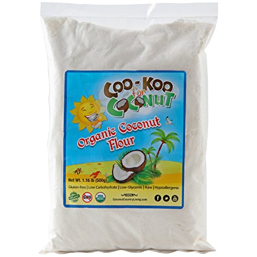 Coconut Flour Organic 1 Lb, Raw, Premium Low Carb Flour, Keto, P