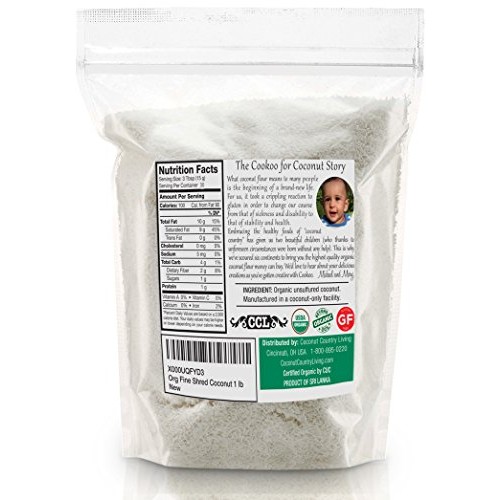 Organic Shredded Coconut Unsweetened, 1 Lb, Fine, Great For Coco