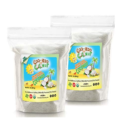 Organic Shredded Coconut Unsweetened, 2 Lbs, Fine Shred, Great F