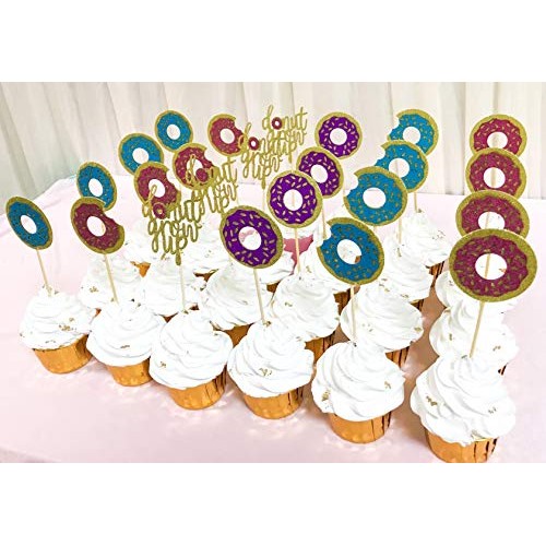 Donut Cupcake Toppers For Donut Grown Up Party Kids Birthday Par