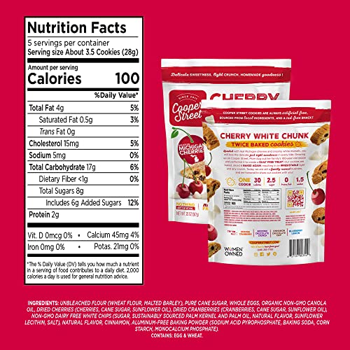 Cooper Street Cookies All Natural Twice Baked Crispy Cookie, Pea...