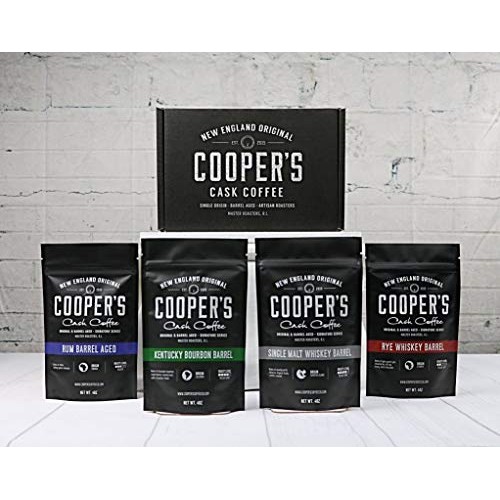 Bourbon &Amp; Whiskey Barrel Aged Coffee - 4 Bag Coffee Set - Single