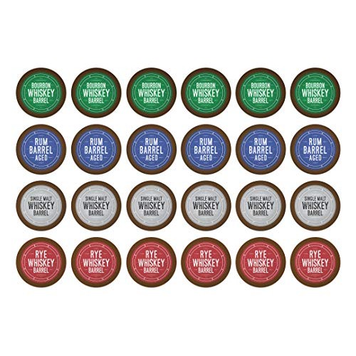 Bourbon Barrel Aged K-Cups Coffee 24Ct Variety Pack Set, Single