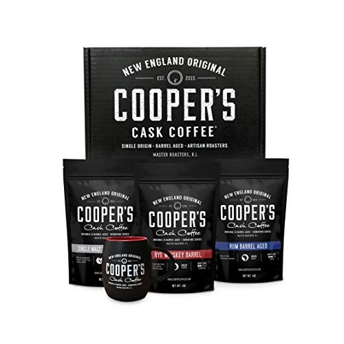 Whiskey Rum Barrel Aged Coffee Whole Bean, Mug Box Set, Gift Box