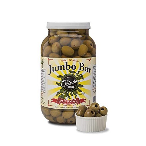 Copia Jumbo California Green Pitted Queen Olives, 1 Gallon -- 4