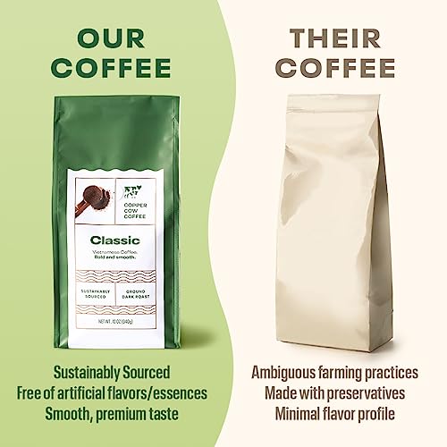 Copper Cow Coffee Premium Vietnamese Coffee: Ground Black Coffee...