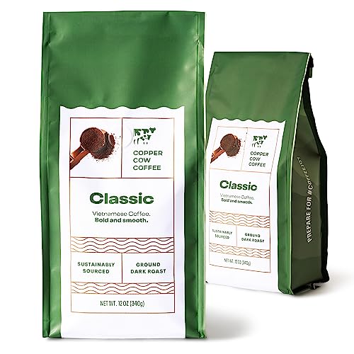 Copper Cow Coffee Premium Vietnamese Coffee: Ground Black Coffee...