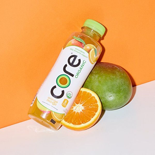 Core Organic, Orange Mango, 18 Fl Oz Pack Of 12, Fruit Infused