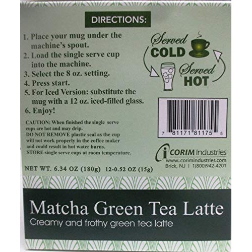 Matcha Green Tea Latte, 12 Single Serve Cups
