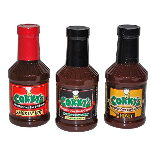Corkys Bar-B-Q Sauce Variety Bundle - 3 Items: 18 Oz. Smokin Hot