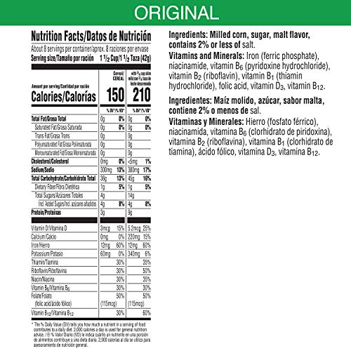 Corn Flakes Breakfast Cereal, Original, Fat Free, 12Oz Boxpack