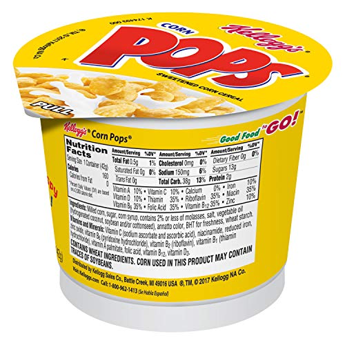 Kellogg’S Corn Pops, Breakfast Cereal In A Cup, Bulk Size, 12 Co