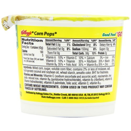 Kellogg’S Corn Pops, Breakfast Cereal In A Cup, Bulk Size, 12 Co