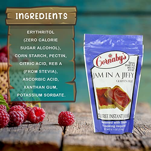 Cornabys Sugar-Free Jam In A Jiffy - Instant Fresh Or Freezer J