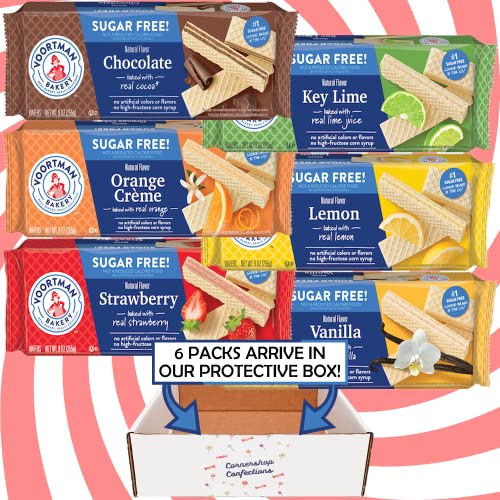 Voortman Sugar Free Wafer Lovers 6 Flavor Variety Pack - Lemon,...
