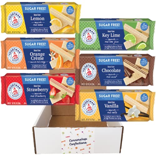 Voortman Sugar Free Wafer Lovers 6 Flavor Variety Pack - Lemon,...
