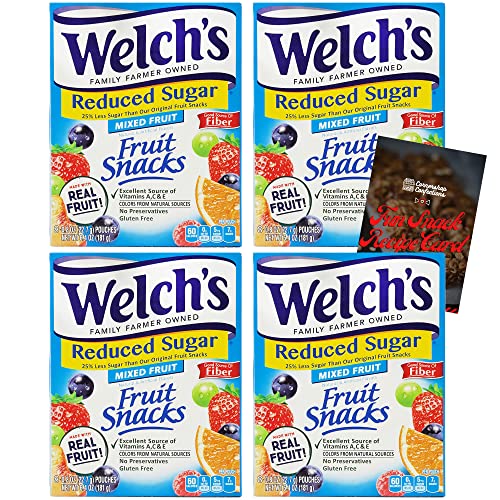 Welchs Reduced Sugar Mixed Fruit Fruit Snacks 32 Pouch Bulk Pac...