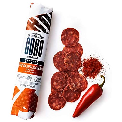 Coro By Salumi, Uncured Hot Sopressata Piccolo Salami, 3 Pk