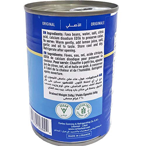 Cortas - Fava Beans 14Oz 6 Pack, Rte Cooked Foul Medammas Ori