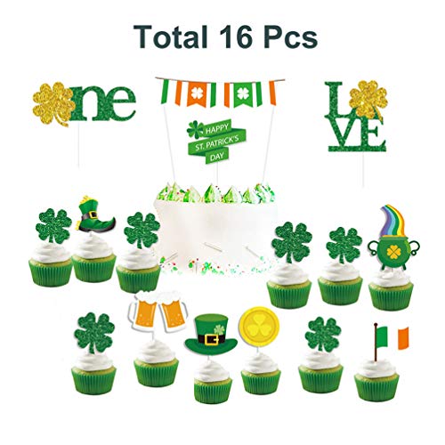 St Patricks Day Dessert Cupcake Toppers, Saint Pattys Day 16 P