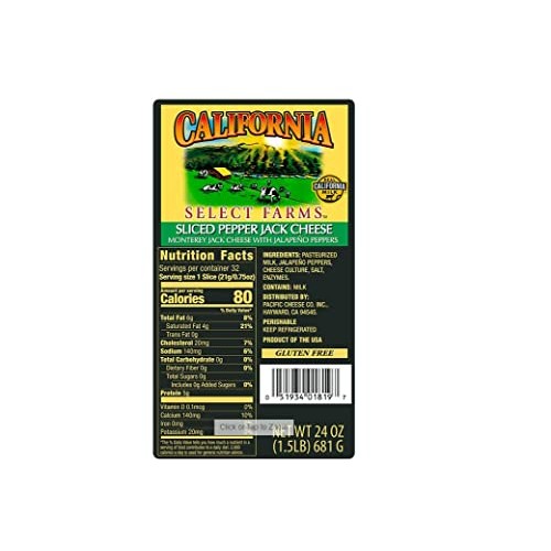 California Select Farms Sliced Pepper Jack Cheese - Monterey Jac...