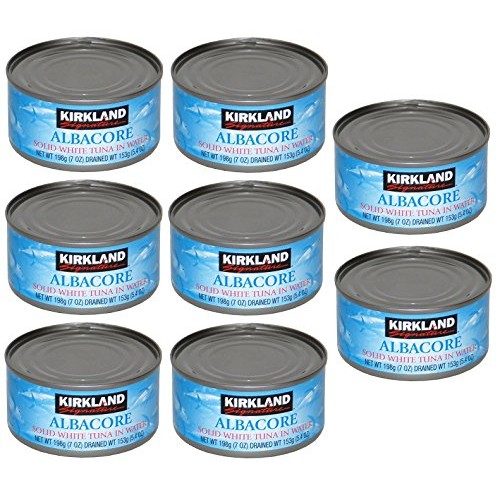 Kirkland Albacore Solid White Tuna In Water - 8 Cans Total Net