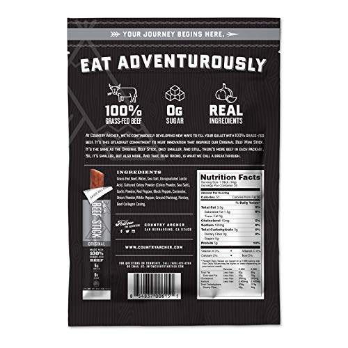 Country Archer Grass Fed Original Mini Beef Sticks 28/.05 Ounce