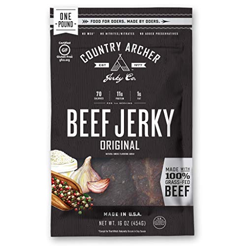 Original Beef Jerky By Country Archer, 100% Grass-Fed, Gluten Fr