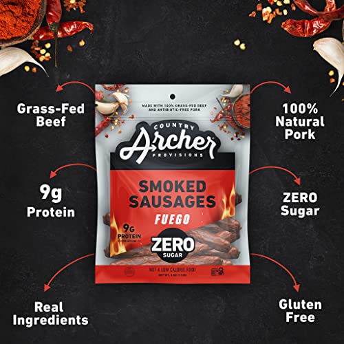 Zero Sugar Smoked Sausages by Country Archer, 100% Grass Fed & F...