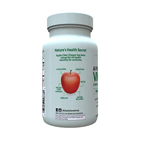 Country Farms Apple Cider Vinegar Capsules, With Ginger, Cayenne