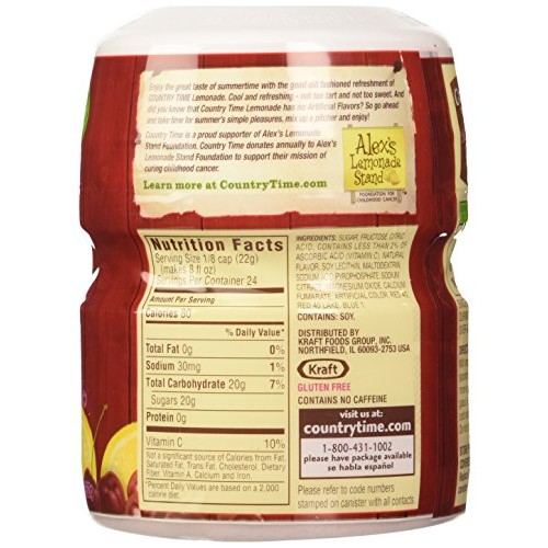Country Time, Black Cherry Lemonade Drink Mix, 18.3Oz Tub Pack