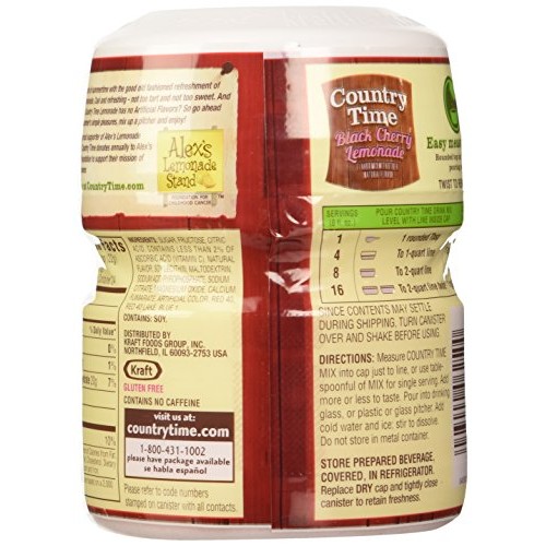Country Time, Black Cherry Lemonade Drink Mix, 18.3Oz Tub Pack