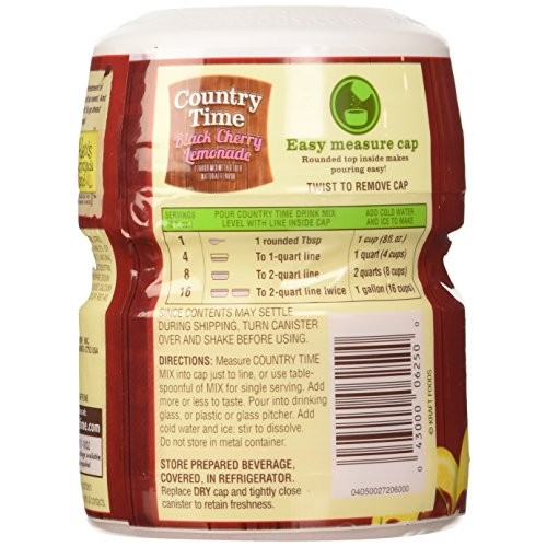 Country Time, Black Cherry Lemonade Drink Mix, 18.3Oz Tub Pack