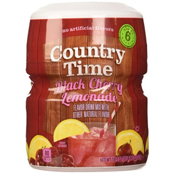 Country Time, Black Cherry Lemonade Drink Mix, 18.3Oz Tub Pack
