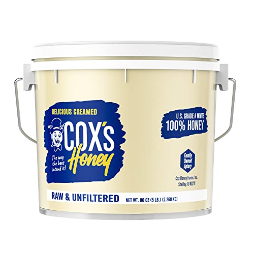 Coxs Honey - Bulk Creamed Whipped Honey Raw Unfiltered, 80 Oz |
