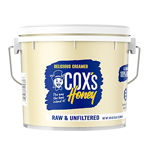 Coxs Honey - Bulk Creamed Whipped Honey Raw Unfiltered, 80 Oz |
