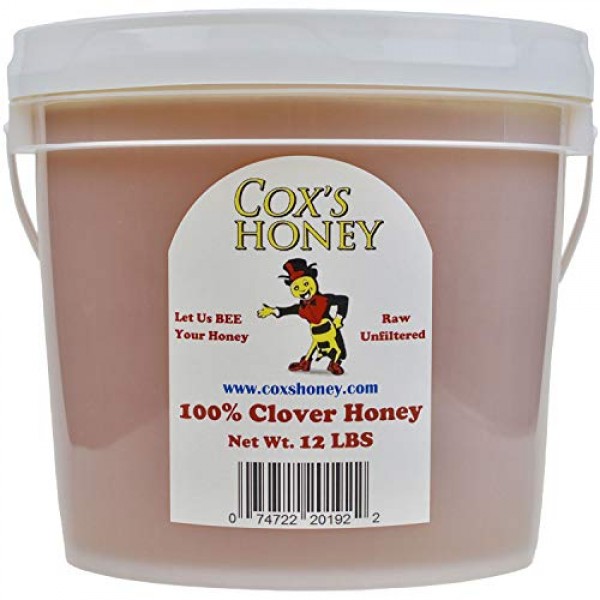 Coxs Honey - Bulk Honey Raw Unfiltered, 12 Lbs | 100% Pure Clov