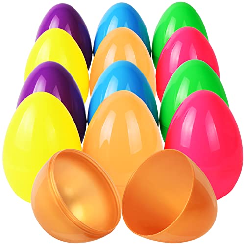 CoziPlan Fillable Easter Eggs, 13 Giant 6 Colorful Bright Plast...